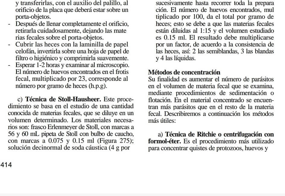 Extracto del Parasitosis Humanas de Botero