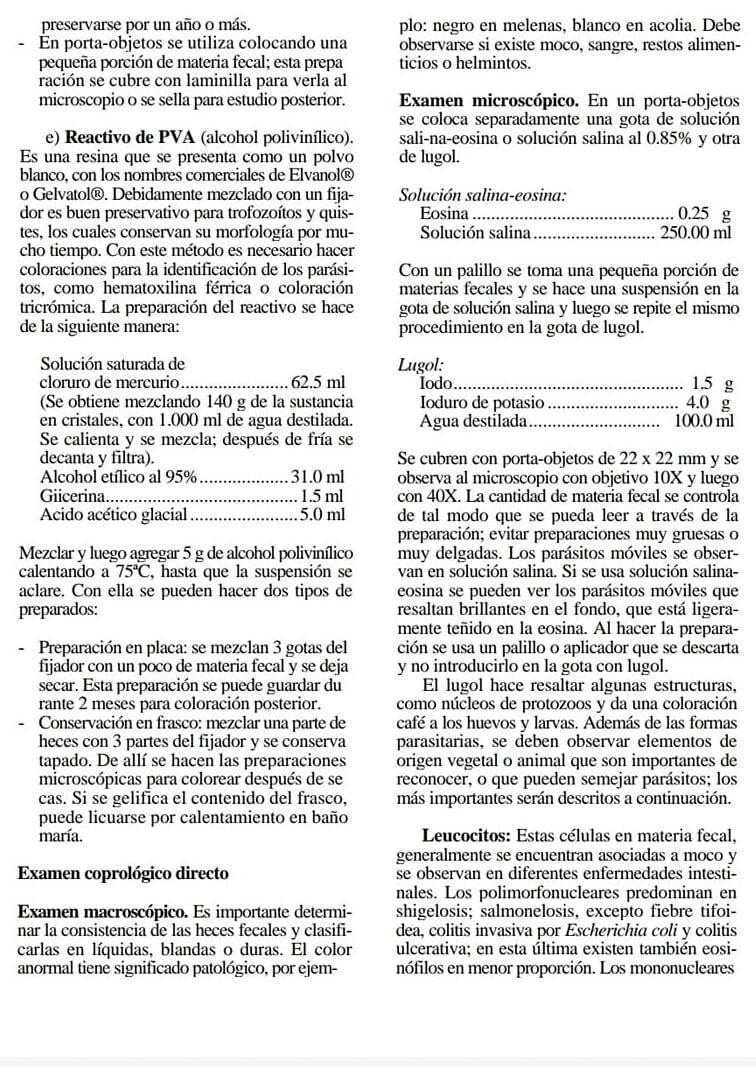 Extracto del Parasitosis Humanas de Botero