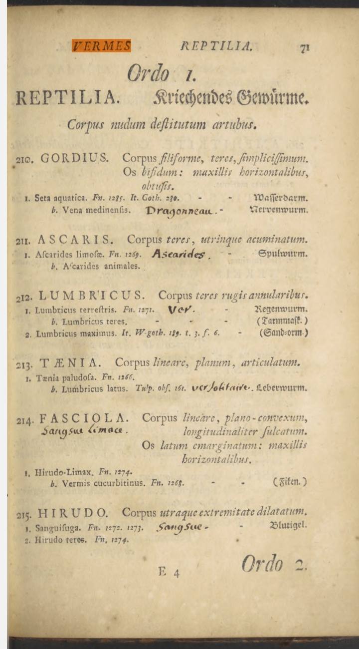 Libro Systema Naturae de Carlos Lineo