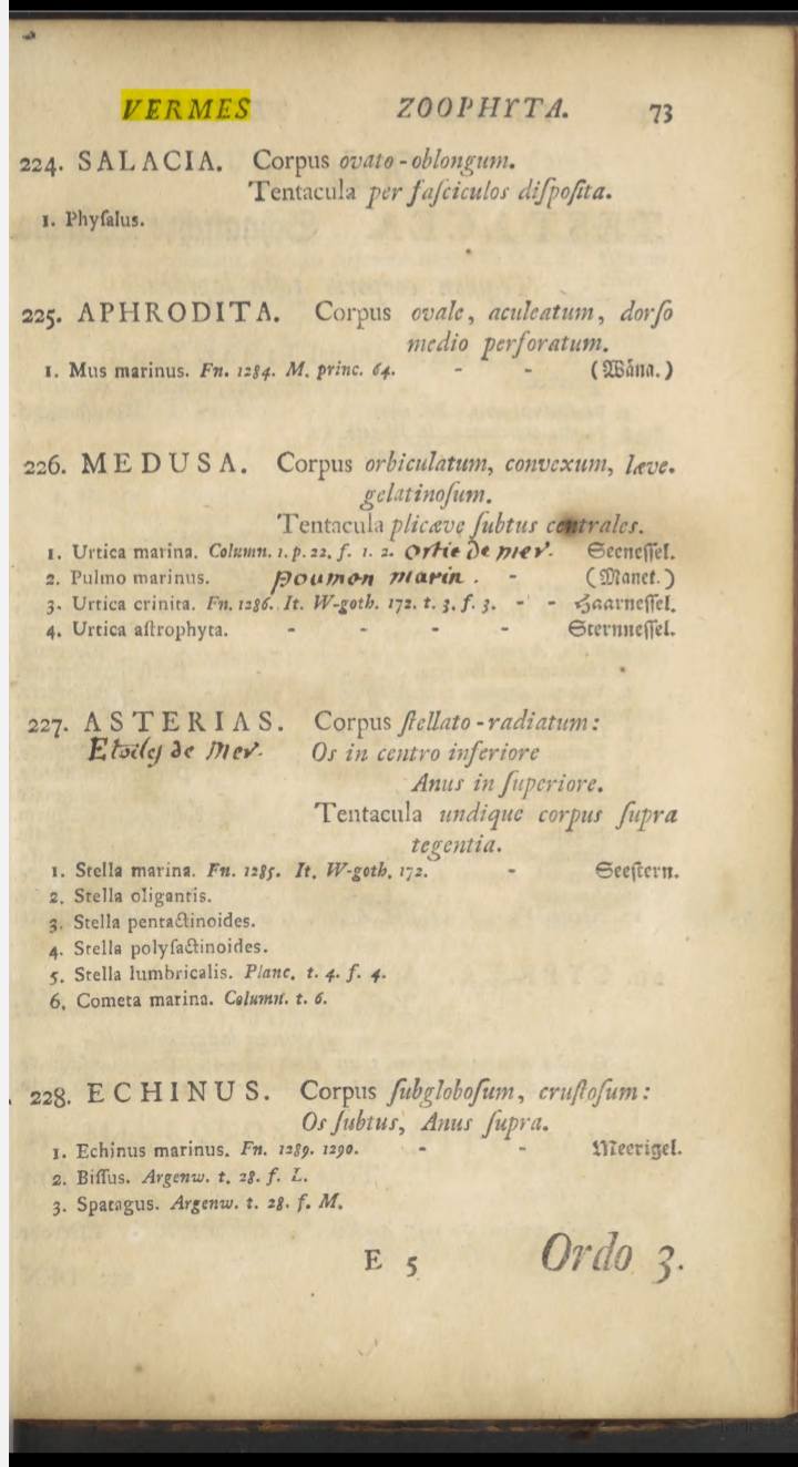 Libro Systema Naturae de Carlos Lineo