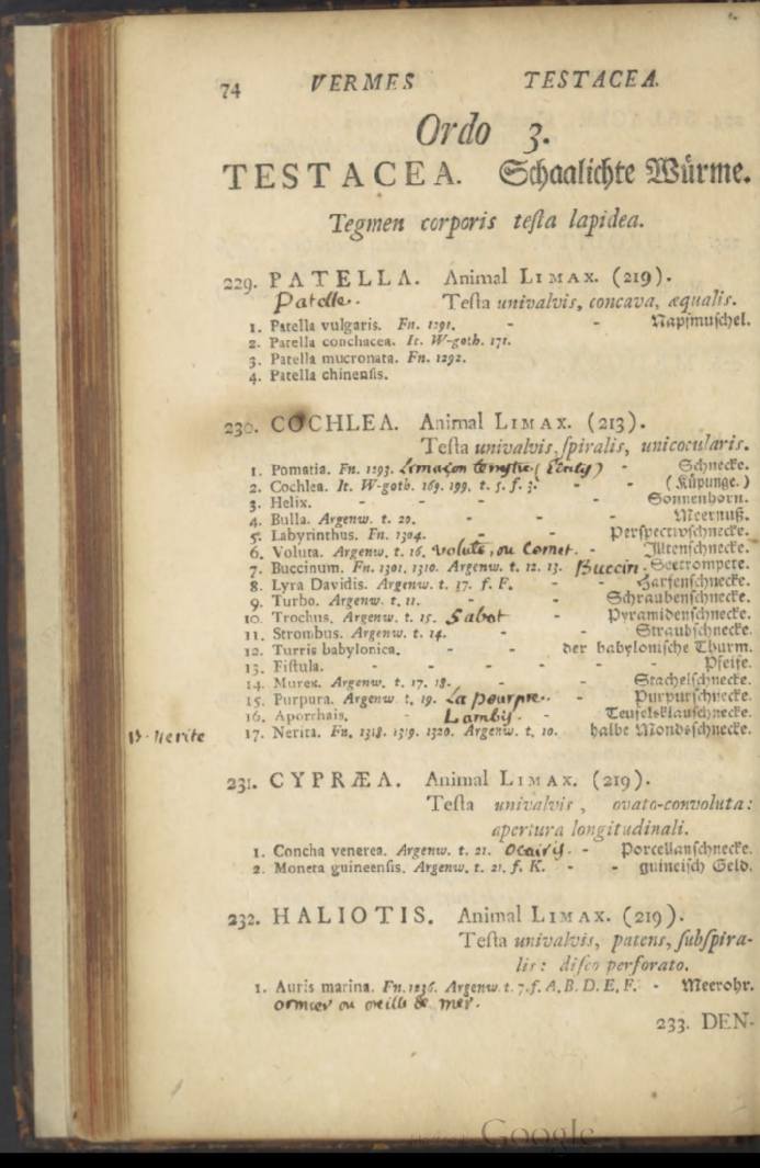 Libro Systema Naturae de Carlos Lineo